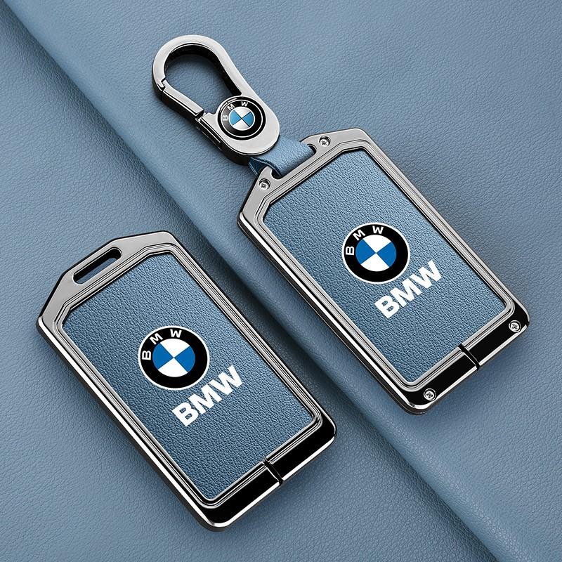 rztbk6 Vintage Leather Car Remote Card NFC Key Case Fob Cover For BMW 1 3 5 7 Series X1 X3 X5 X6 X7 535le Auto Keychain Accessories