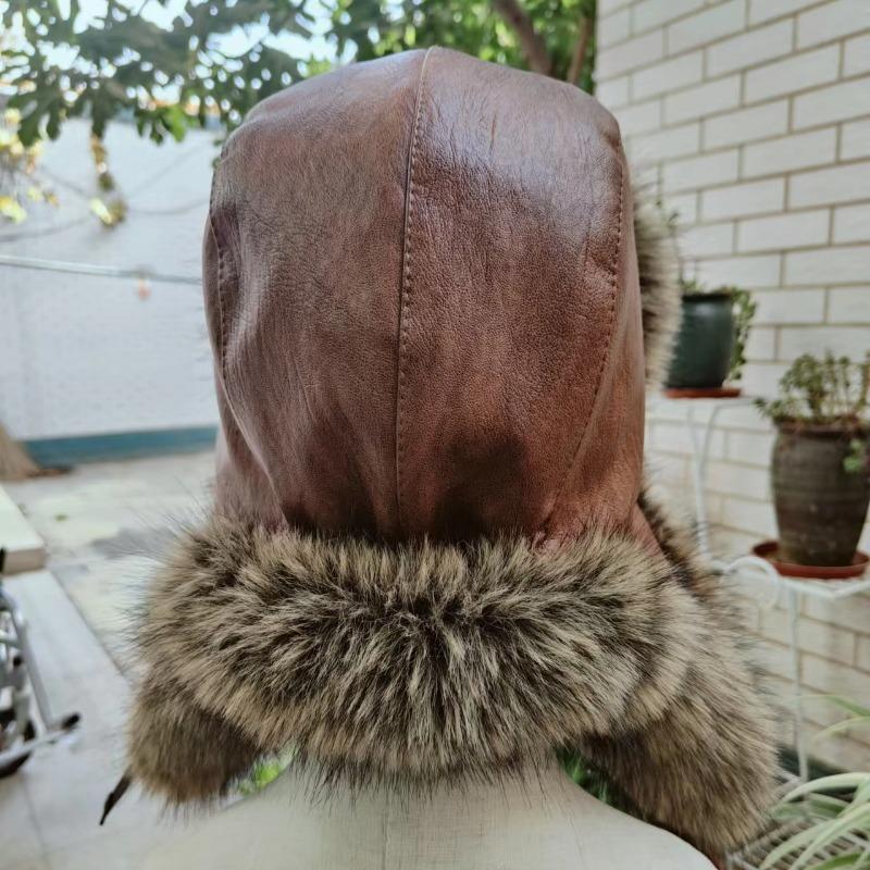 Plush men's outdoor ear protection hat, plush thickened cold-proof hat, ice and snow festival winter warm hat