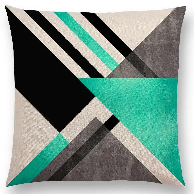 New Colorful Blocks Layers Stripes Geometric Combination Gold Lines Gorgeous Prints Cushion Cover Throw Pillow Case
