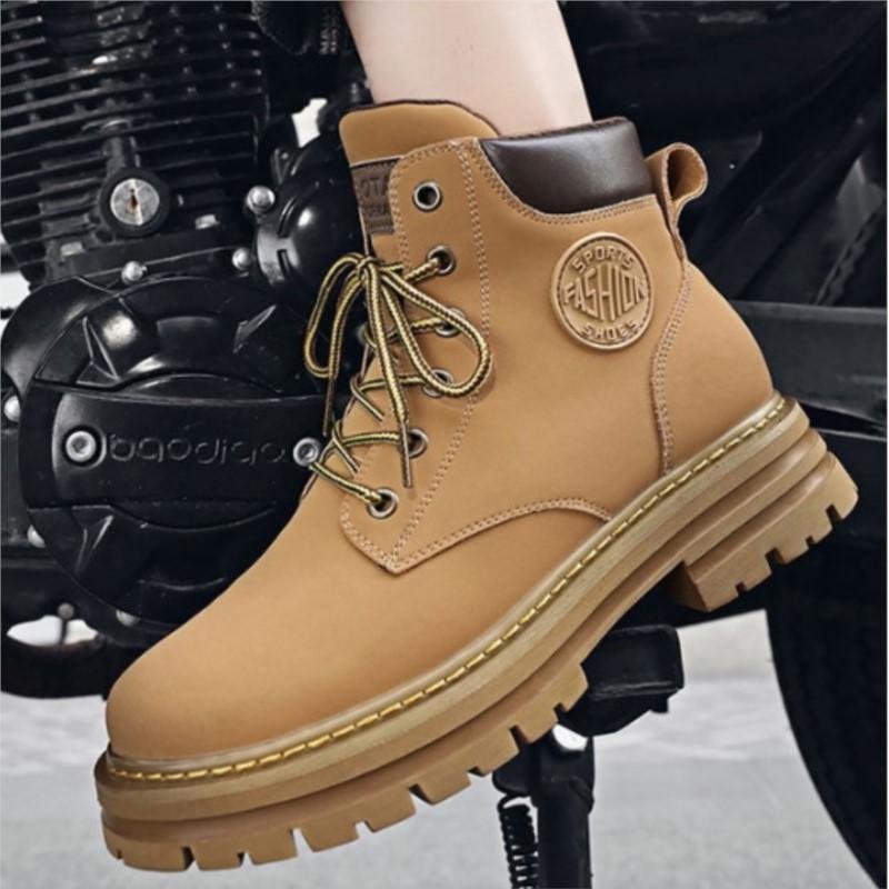 Pánské boty Zimní Vysoké Britské Overaly Velké Žluté Boty Pánské Silné Bavlněné Boty s Kašmírem Teplé Sněhule M1031