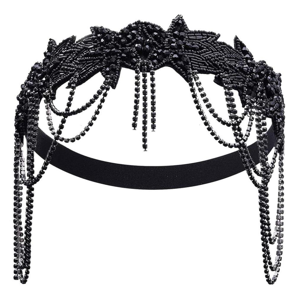 Chain Tassel Rhinestone Headband Flower Shape Bridal Headdress  Party Banquet