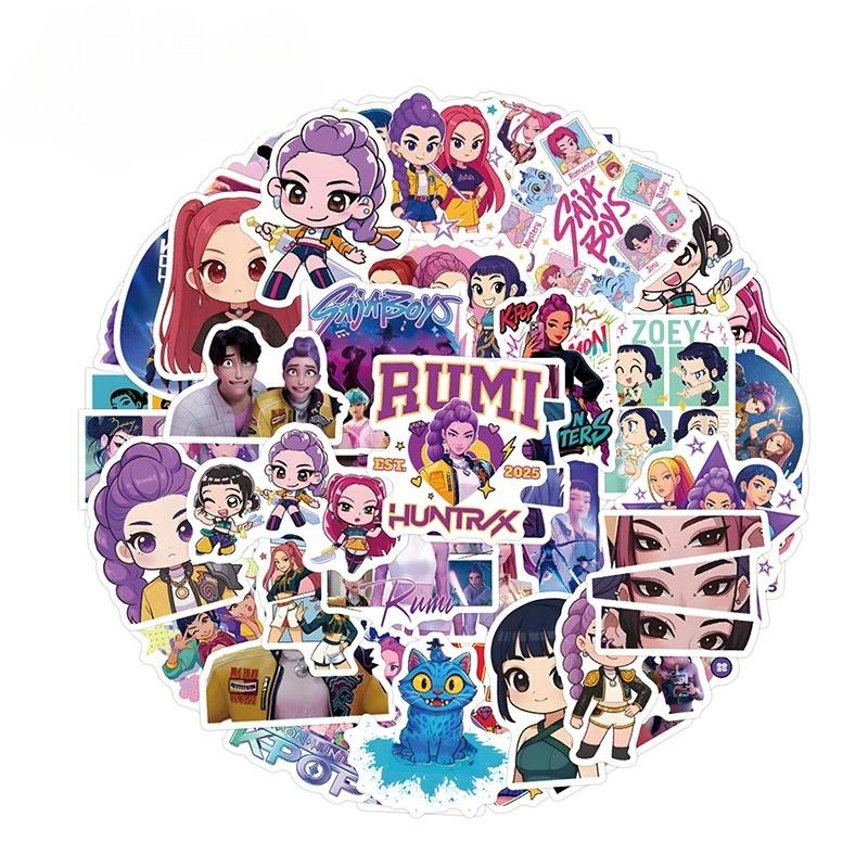 55-110PCS K-POP Demon Hunters Sticker Film Television Peripheral Computer Decorative Stickers Waterproof Vinyl Toy Kid Gifts