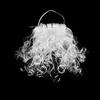 Santa Claus Beard Curly Fluffy Costume Adults/Kids Christmas Performance Santa Fake White Handlebar Mustache for Cosplay Party