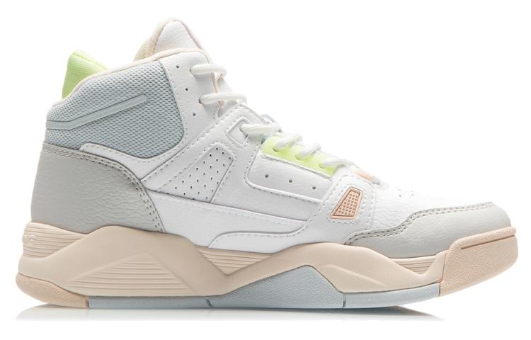 Li Ning Cushioning Slip Resistant Abrasion Resistant Breathable Lightweight Mid top Vintage Basketball Shoes Women's AGBR084-1