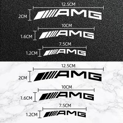 AAUY1 6pcs Car Brake Caliper Badge Sticker Automotive Goods for Mercedes Benz AMG W204 W203 W212 W211 W124 W210 GLC Car Accessories