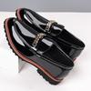 Big Size New Shoes for Men Patent Leather Dress Shoes Fashion Pointed Toe Thick-soled Business Casual Shoes