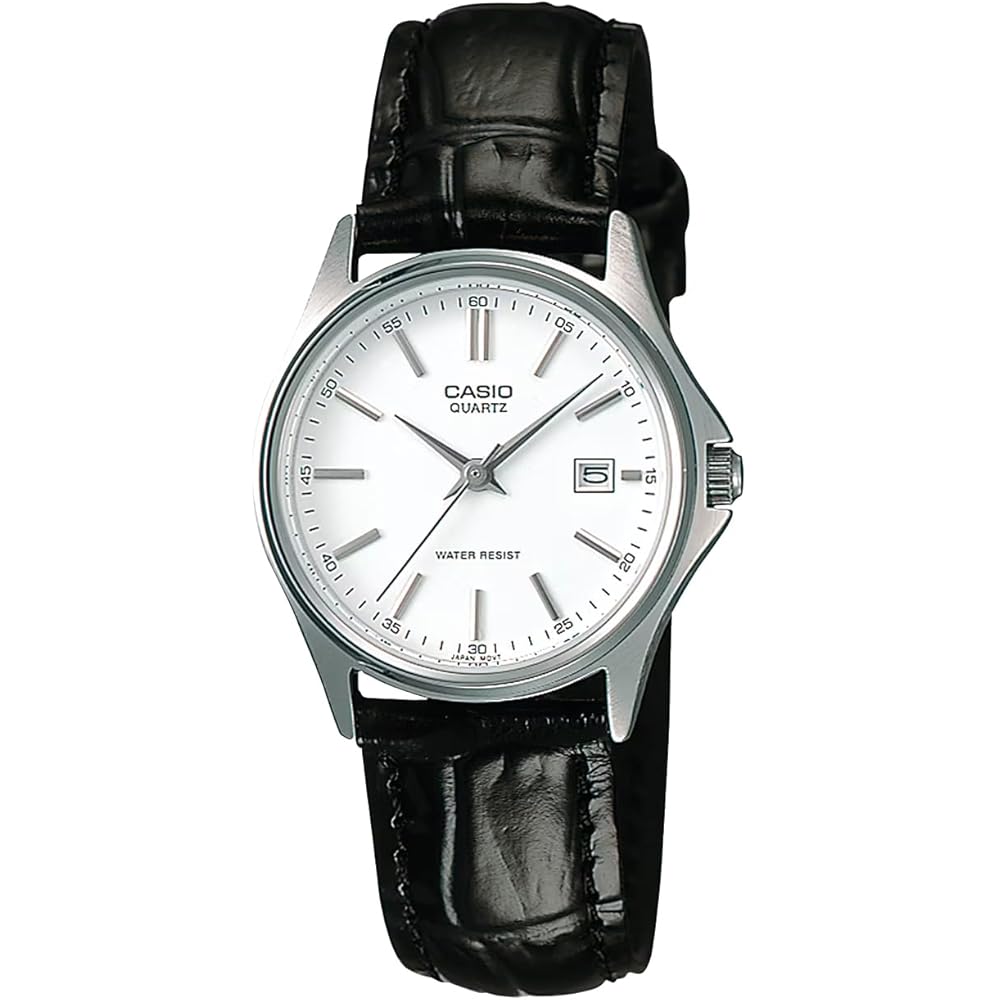 Casio LTP-1183E-7A Quartz Women s Watch Silver White Black Leather Band Imported Model
