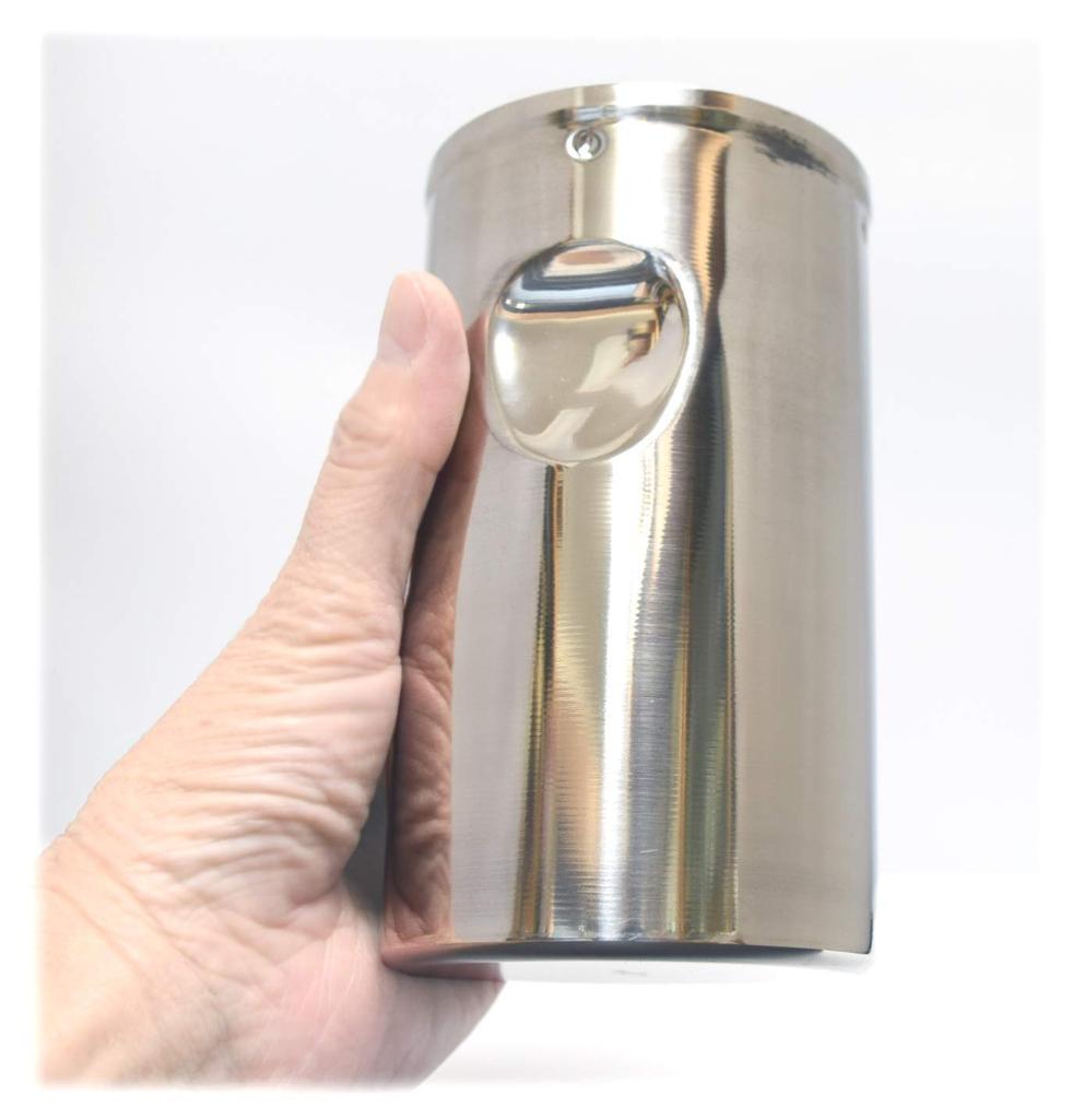 Kondo-san Series Tea Caddy, Silver, Size: 7.9cm Diameter x 13.6cm Height, Kondo-san Tea Sieve Tin, for Tea Ceremonies