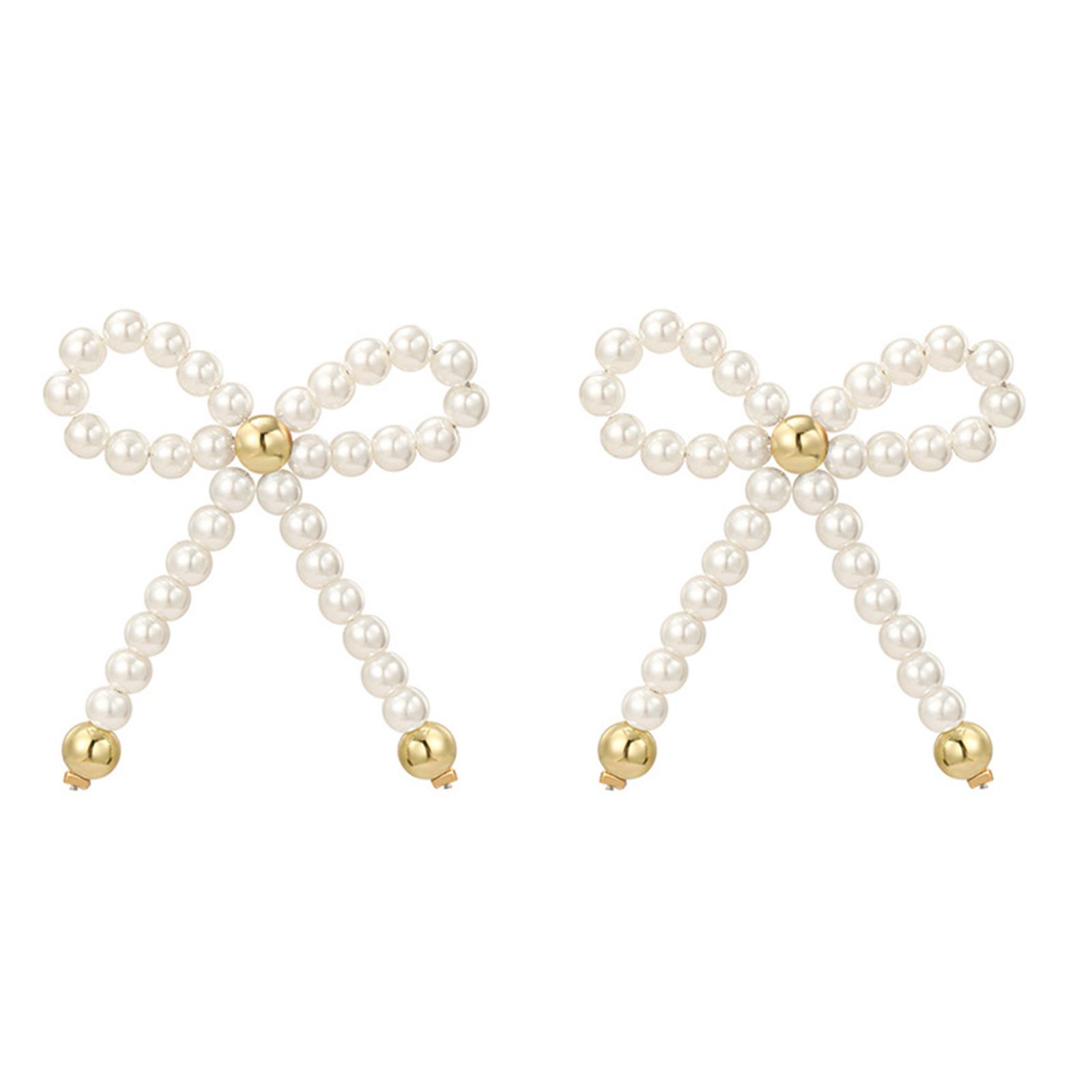 

Модный браслет/серьги/ожерелье с подвеской-бантом Элегантное украшение из искусственного жемчуга Стильные украшения для повседневной носки 5