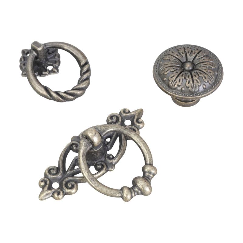Antique Metal Rings Pulls Vintage Styles Handles Decorative Drawer Handles Decorative Pulls Set for Furniture & Cabinets