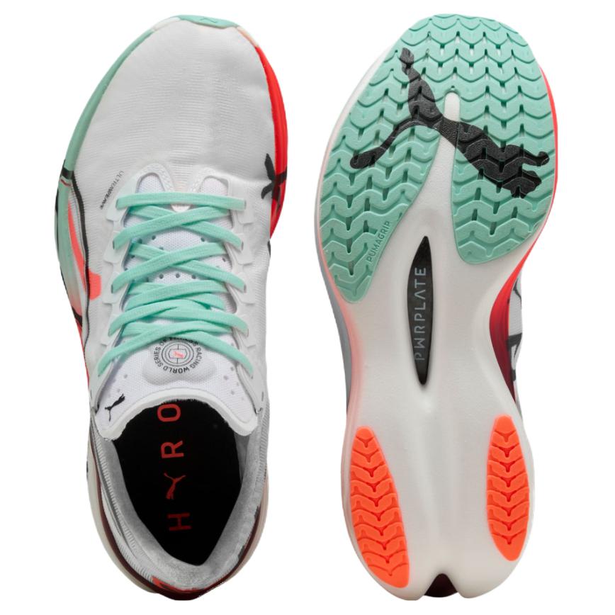 Puma HYROX x  Deviate Nitro Elite 3 Glowing Red Mint Melt Women Sneakers White 312292-01