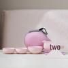 Portable Pink Flower Tea Set with Hand-Grip Pot: Home & Outdoor Quick-Brew Gongfu Set with Storage Bag
