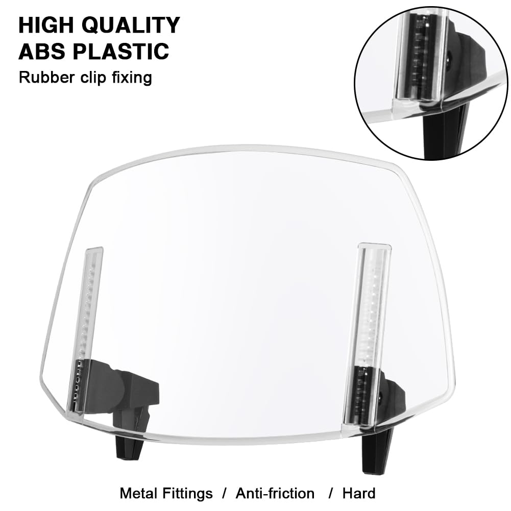 AQIMY Universal Windscreen ABS Plastic Windshield Extension Adjustable 4 Tier Windshield Transparent