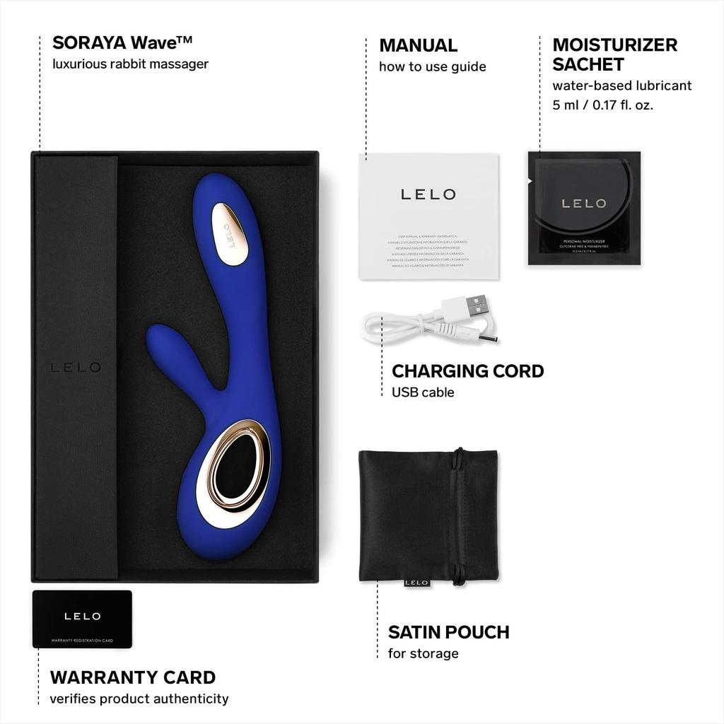 LELO SORAYA Wave Rabbit Vibe Vibrator with unique wave motion technology for sex toy for piston midnight blue - women, women, vibe,