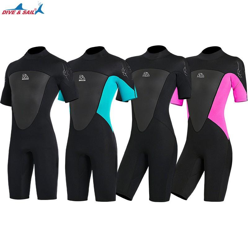2mm Neoprene Wetsuit Men Women Short Sleeve Full Body Diving Surfing Snorkeling UV Protection