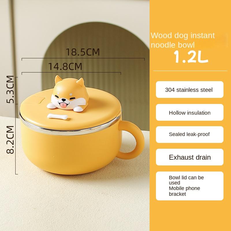 

Миска для лапши, студенческое общежитие с крышкой, коробка для обеда из нержавеющей стали, чаша для пунша, милая миска для лапши быстрого приготовления