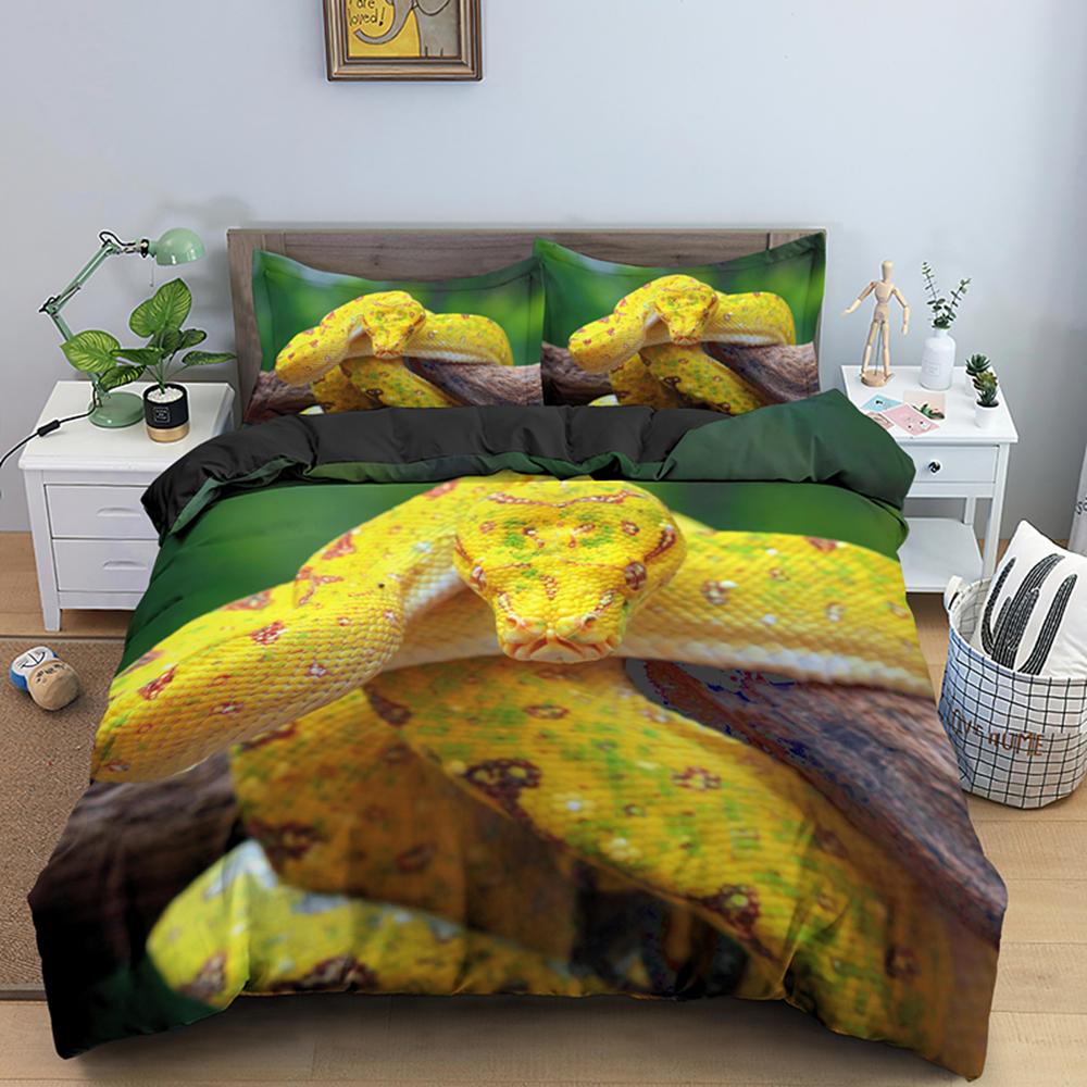 Original Snake Pattern Duvet Cover Set King Size Snake Bedding Set With Pillowcase Quilt Cover 2/3PCS Bedclothes Comforter Cover