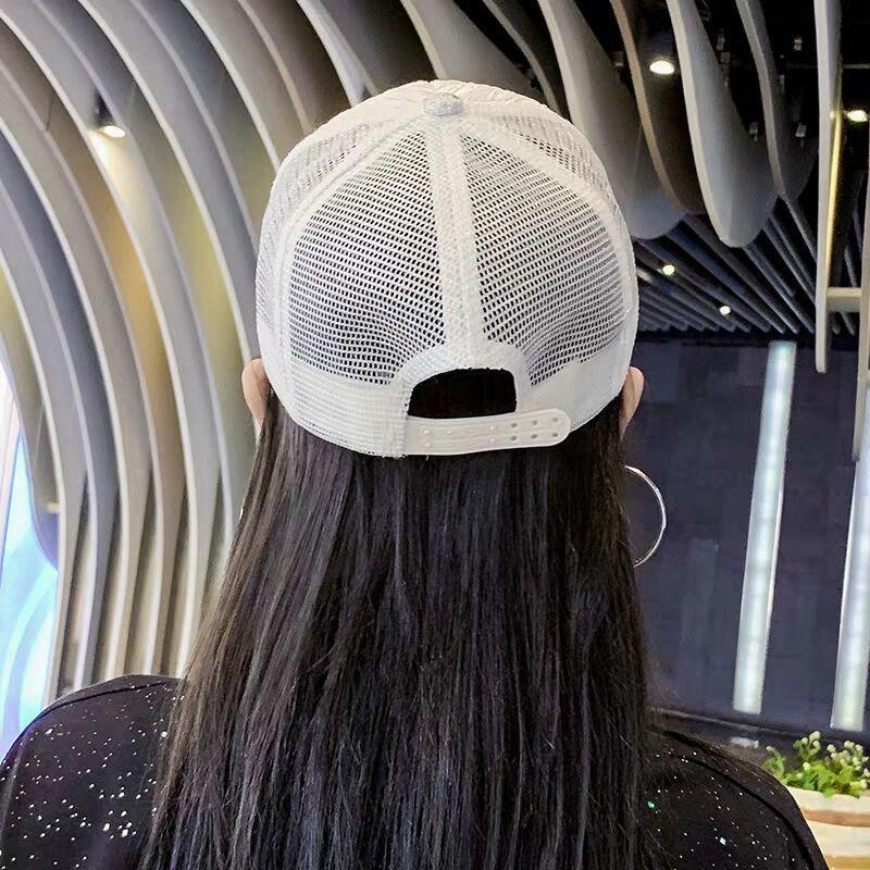 Șapcă de baseball de vară pentru femei, plasă, respirabilă, la modă, cu paiete, șapcă de baseball reglabilă în aer liber.