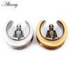Alisouy 1PC 8-25mm Медный Будда Полукруг Седло Ушные Тоннели Заглушки Расширитель Растяжитель Измерители Серьги Пирсинг Украшения Для Тела