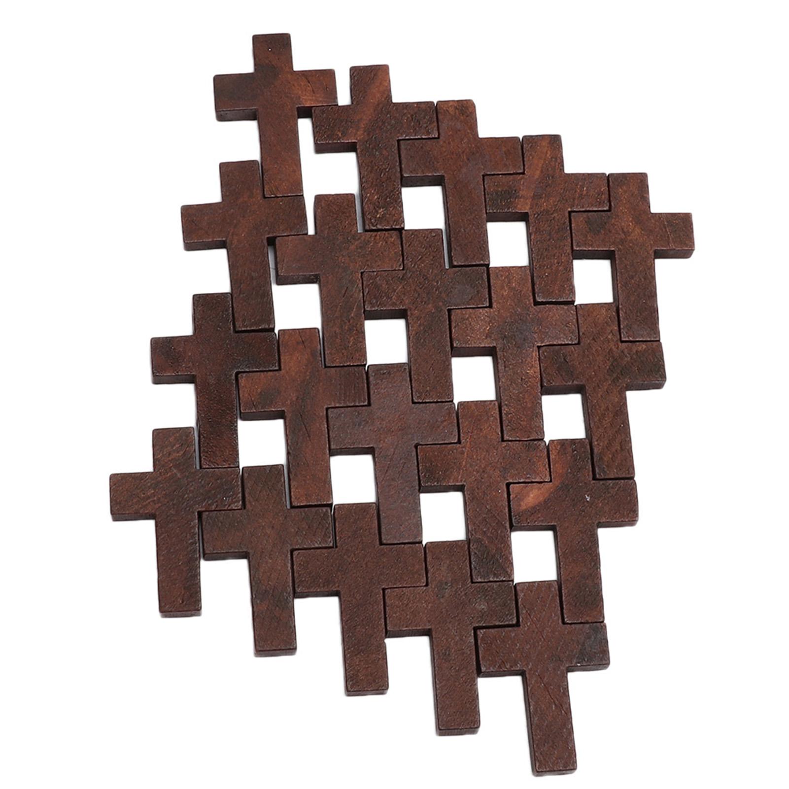 

20 шт. винтажный деревянный кулон с распятием, аксессуар для ожерелья, браслета