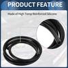 INFINAUTO 5.5FT 1/4" 6mm ID 2.5mm Thick Car Vacuum Line Silicone Black High Temperature Engine Silicone Vacuum Tube Hose