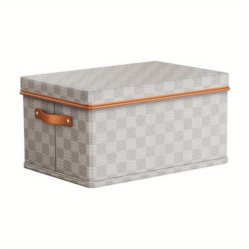 

Foldable non-woven fabric checkerboard pattern covered storage box - saves space, prevents dust and moisture сірий