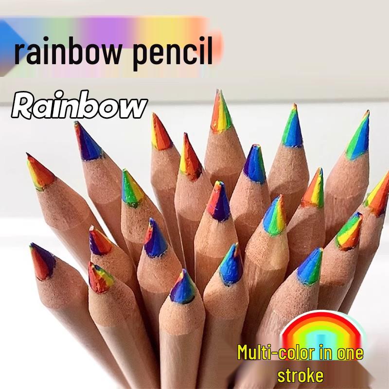 Rainbow Gradient Pencil: Multi-Color Stroke DIY Pen for Children's Art