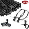100PCS/SET Screw Hole Nylon Cable Ties Multipurpose Heavy Duty Self-locking Cord Ties Organizer Adjustable DIY Fastening Loop