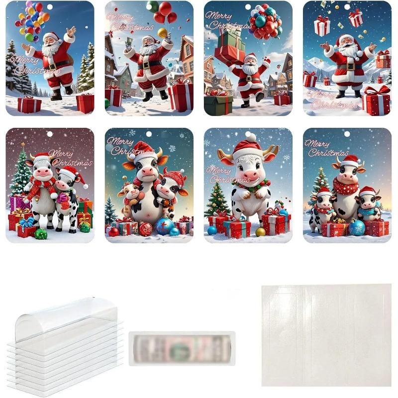 8pcs Christmas Money Holder Ornaments DIY Money Card Hanging Decoration Christmas Money Holders for Tree Hanging Ornaments