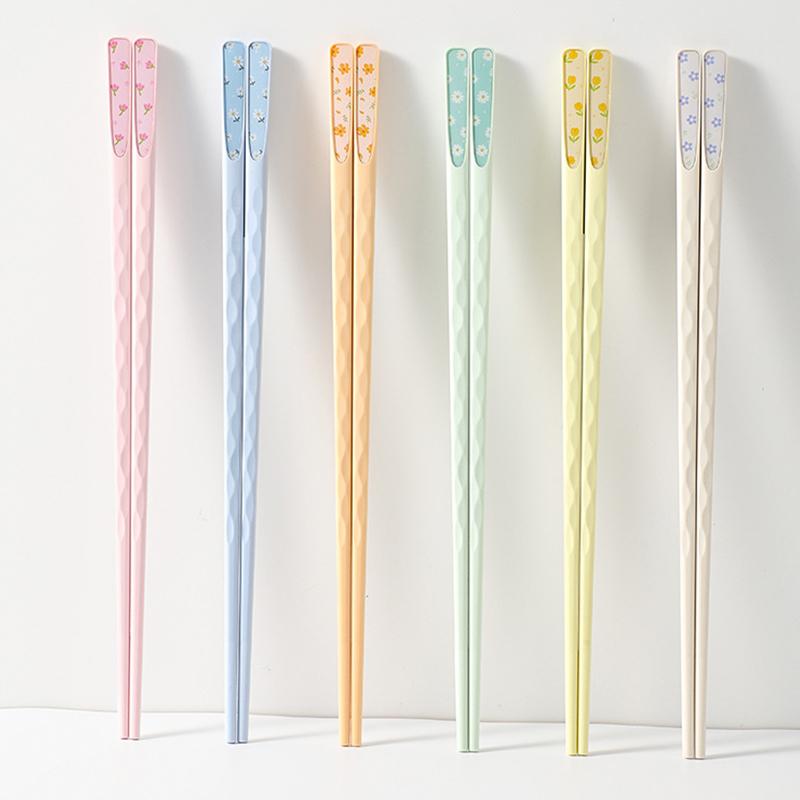 Colorful Fiberglass Chopsticks 5 Pairs Dishwasher Safe BPA Free Non-slip Reusable for Home Kitchen Dining