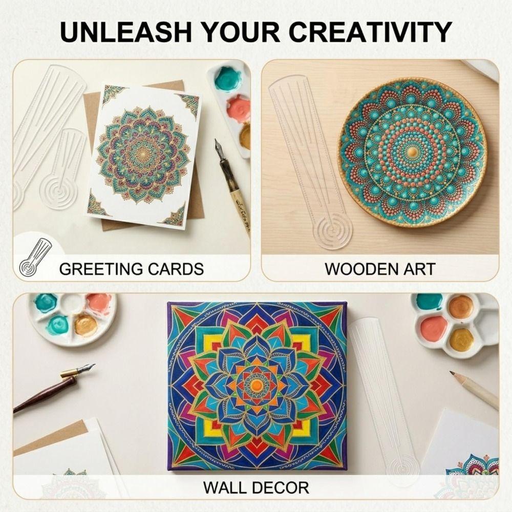 Acrylic Mandala Drawing Stencil Reusable Drawing Template Dot Art Circle Maker Art Design