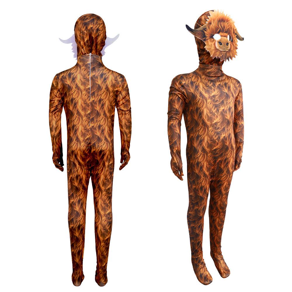 Scottish New Zealand Cow Cosplay  Bodysuit Stage Performance Outfit Halloween