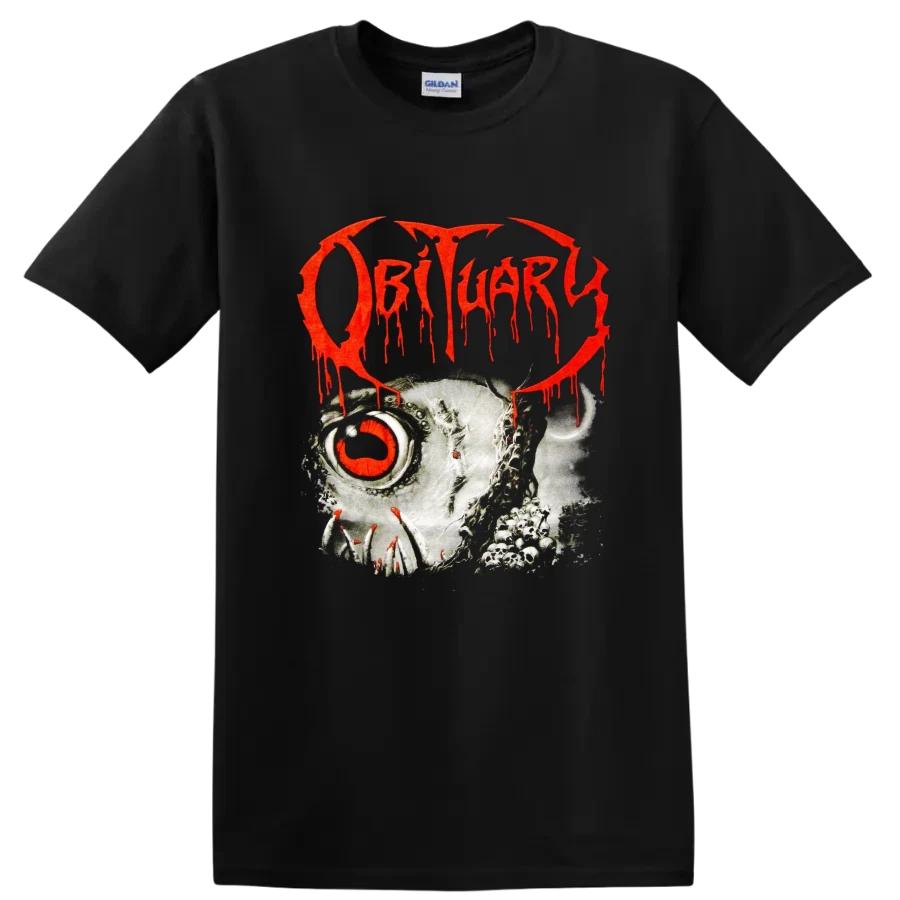Obituary Metal Music T Shirt Horror Skull Red Drip Logo Band Tee