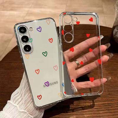 Custodia Trasparente Chiaro Cuore Amore di Coppia per Samsung Galaxy A56 A16 A26 A36 A13 A07 A17 Copertura Non Ingiallente Silicone Posteriore