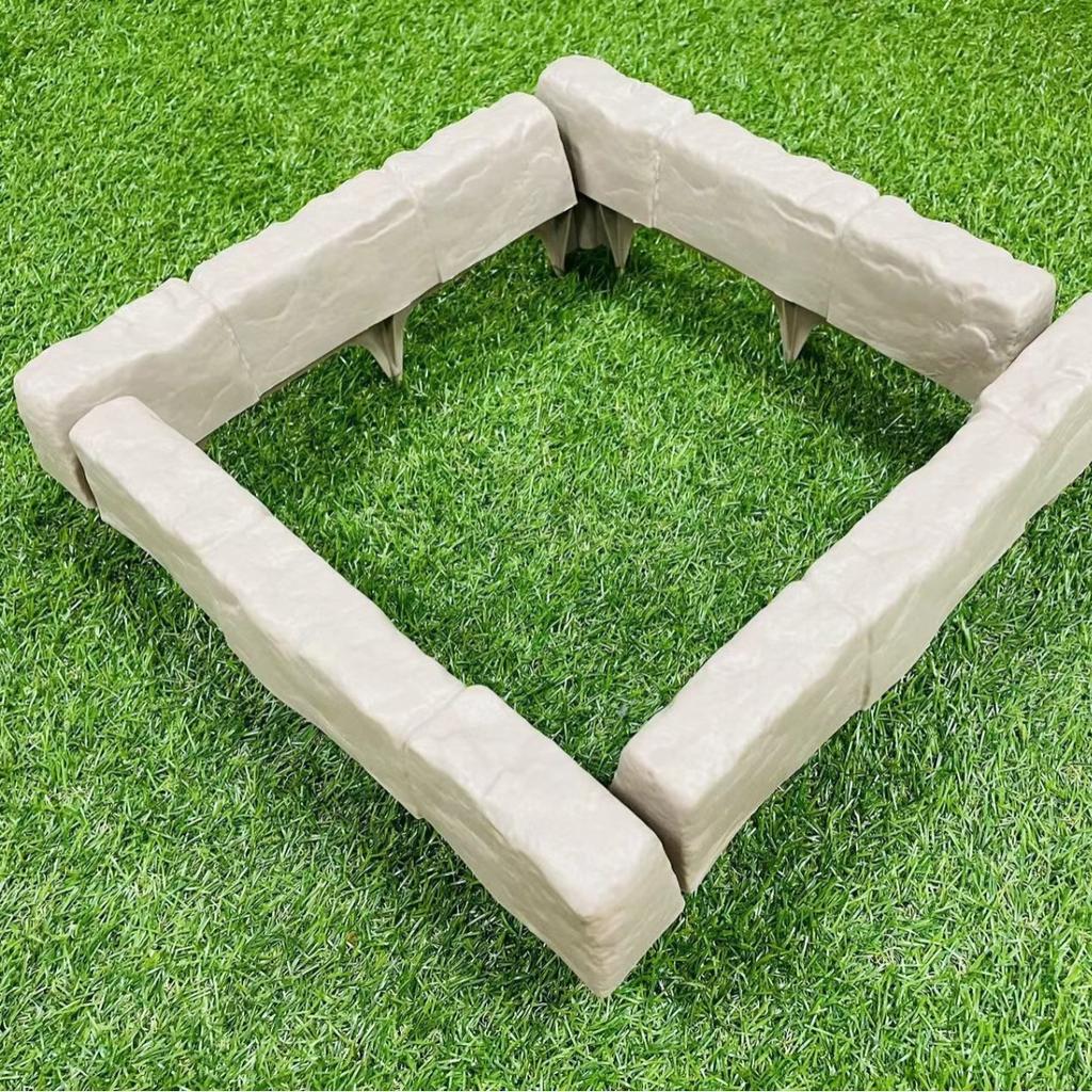 Stone Edging 8 - Piece Set , Imitation Stone Garden Border Fence for Landscape , PP