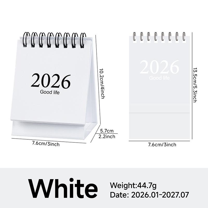 2026 Simple Calendar Small Desk Calendar Creative Coil Calendar Planner Desktop Decoration Office Stationery