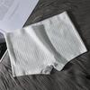 Damen Unterhosen Nahtlose Mittlere Taille Baumwolle Einfarbig Dehnbare Boxershorts Anti-Exposition Feuchtigkeitstransportierend