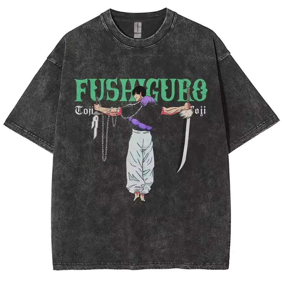 Unisex Anime Jujutsu Kaisen Gojo Satoru T Shirts Washed Men Women 100Cotton T-Shirts High Quality Retro for Men Women Tops Tees