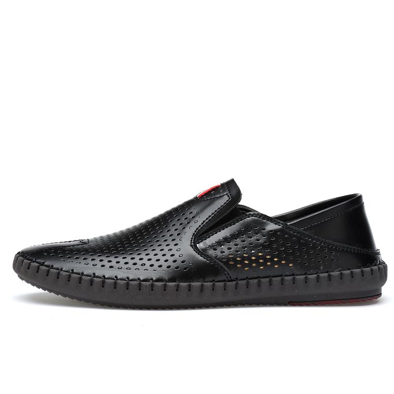 Men's Spring Autumn New 2024 Leather Loafers Slip-on Soft Casual Shoes Comfortable Drive Flats White Breathable Shoes