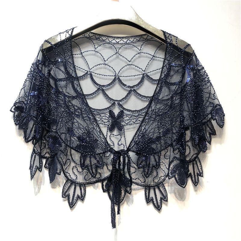 Women's Wedding Dress Shawl Retro Party Sequin 1920s Banquet Evening Dress Shawl