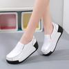 Spring Genuine Leather Casual Shoes Women Lightweight Thick Bottom Wedges Shoes Ladies Non-Slip Height-Increasing Flatform Shoes