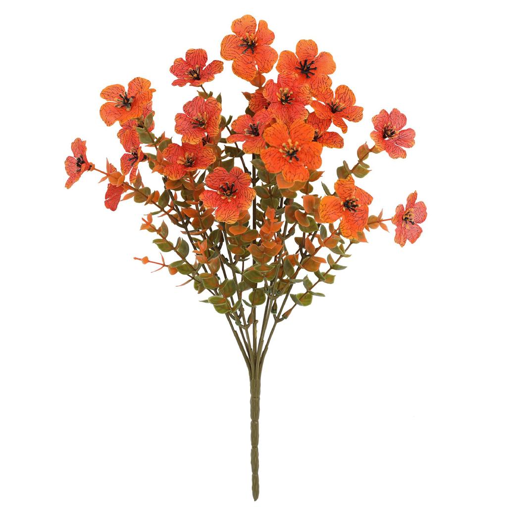 5 Bundles Plastic Fake Fall Artificial Flowers UV Resistant Fake Plastic Flowers Faux Plastic Flowers for Home Party Outdoor
