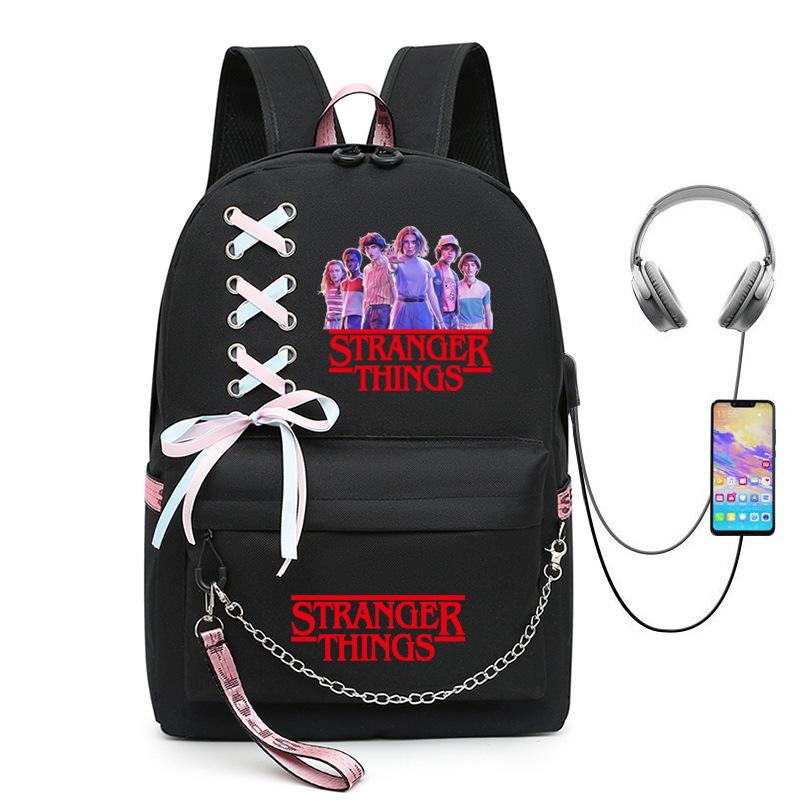 Stranger Things Student Backpack USB Charging Backpack KTB