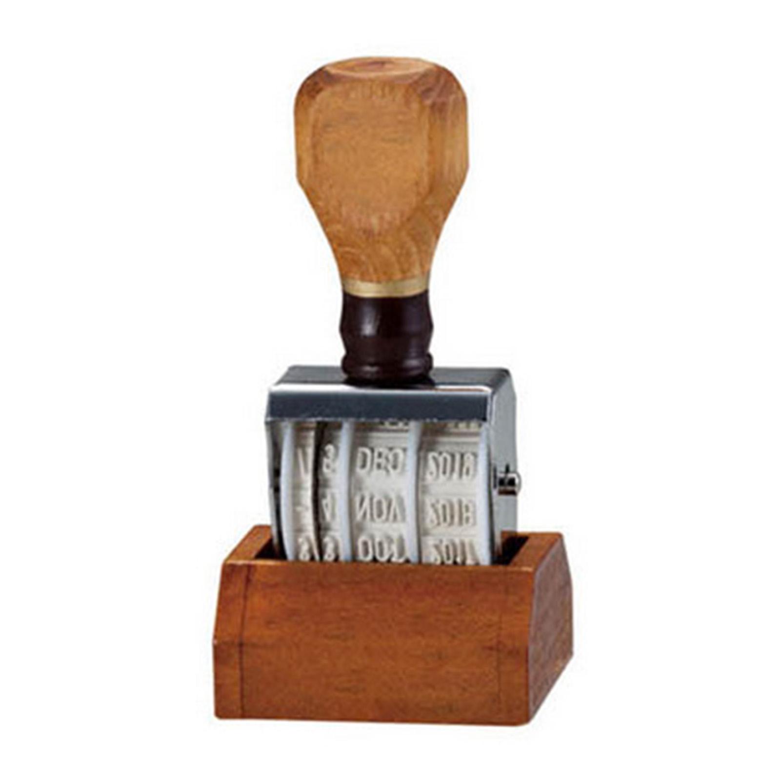 

Roller Date Stamper Vintage Wood Handle Stamper for Postcard Envelope Scrapbooking