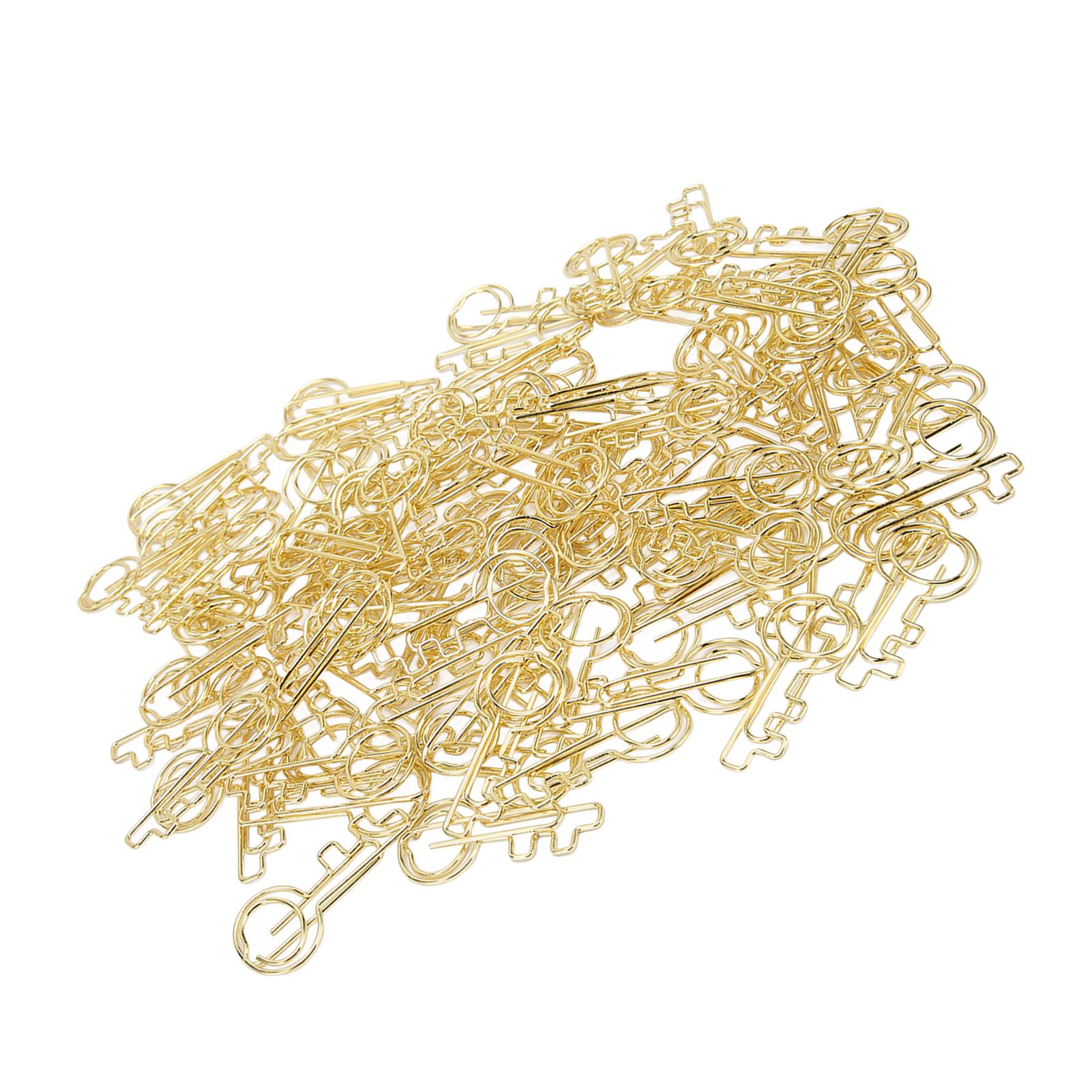 

100 шт. Скрепки для бумаги в форме ключа, милые маленькие портативные скрепки-закладки для дома, школы, офиса, документов