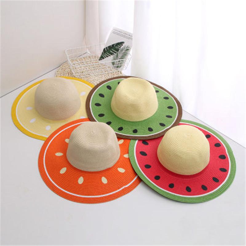2021 Spring Summer Parent-child Beach Straw Hat Panama Hat Lady Women Watermelon Modeling Straw cap girls outdoor visor Sun Hat
