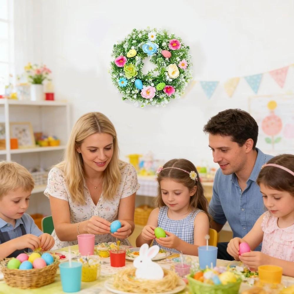 Lifelike Easter Egg Wreath Plastic Spring Floral Wreath Artificial Wreath  Wedding Party