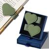Heart-shaped Leather Magnetic Bookmark with Pen Holder