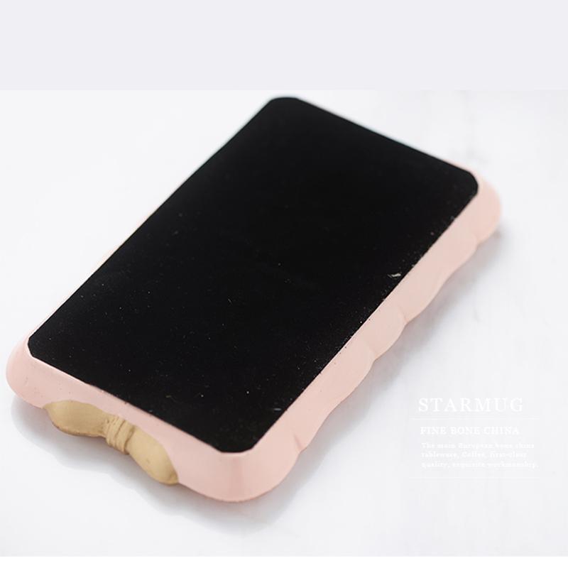 Promotion! European Style Pink Bow Cake Storage Trays Makeup Organizer Dessert Plate Square Decor Tray Kitchen Storage Trays