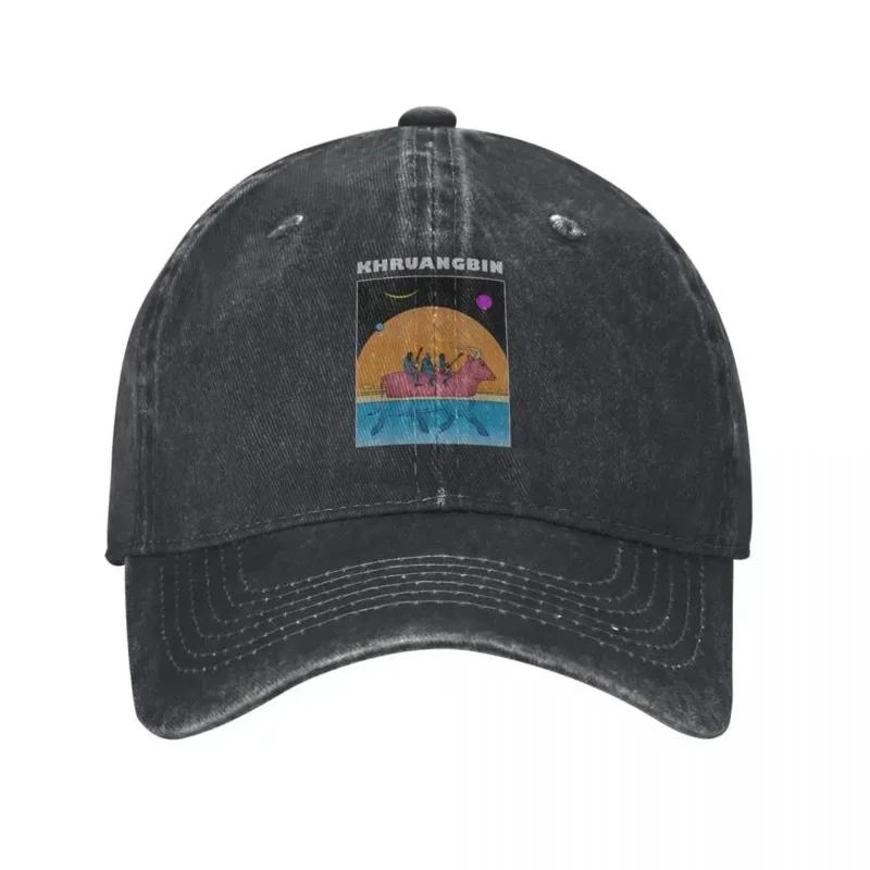 Vintage Khruangbin Soundscape Psychedelic Baseball Caps Unisex Women Distressed Denim Sun Hats Rock Band Outdoor Summer Adjustable
